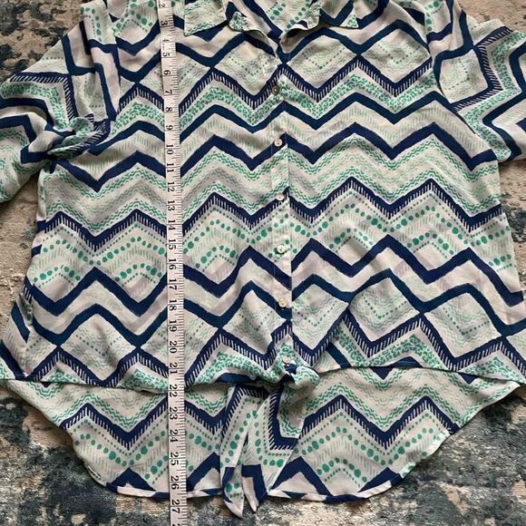 CHICO'S Women's Button-down Top  Chiffon Blouse, 3/4 Sleeve size 3 - Picture 7 of 10